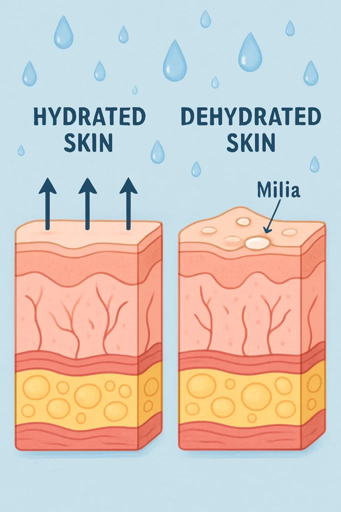 The importance of hydration and milia production Brighton