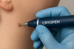 Person receiving skin tag removal Brighton