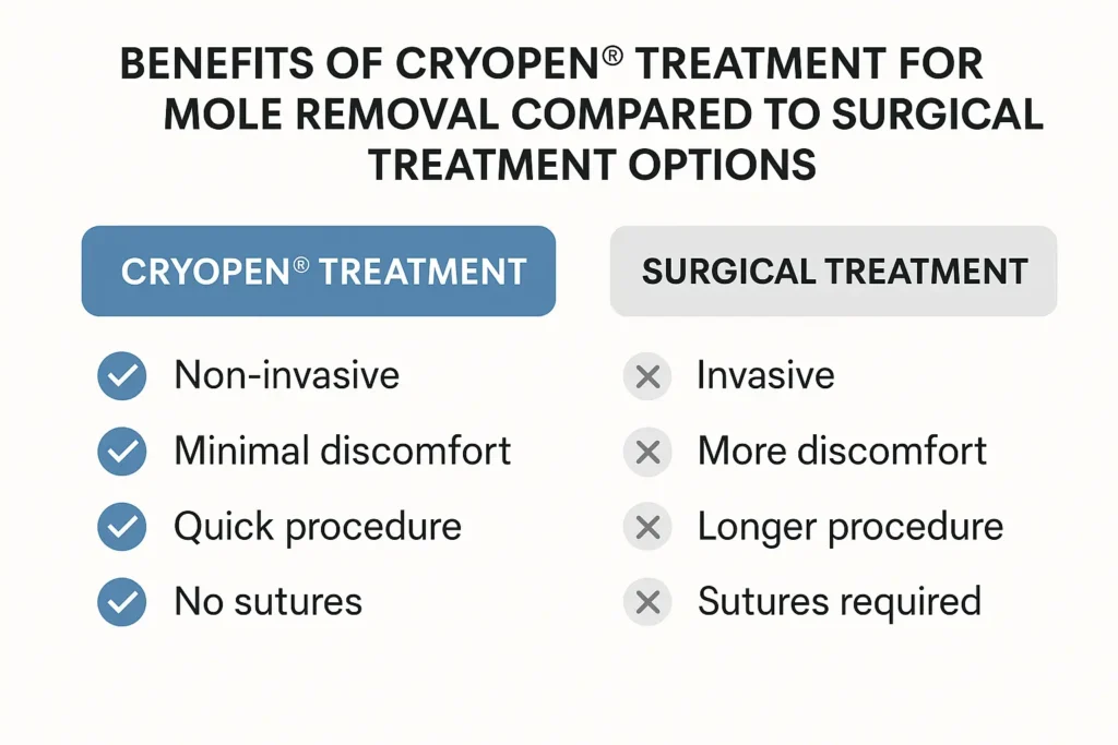 Benefits of facial mole removal Brighton - call our team today to book a consultation