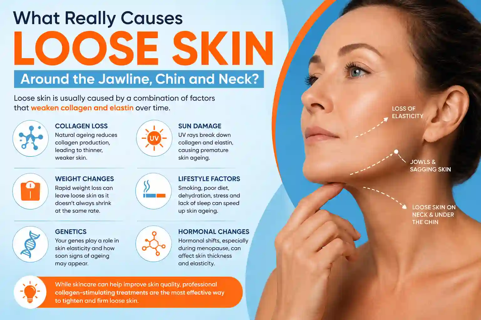 What Really Causes Loose Skin Around the Jawline, Chin and Neck Brighton?